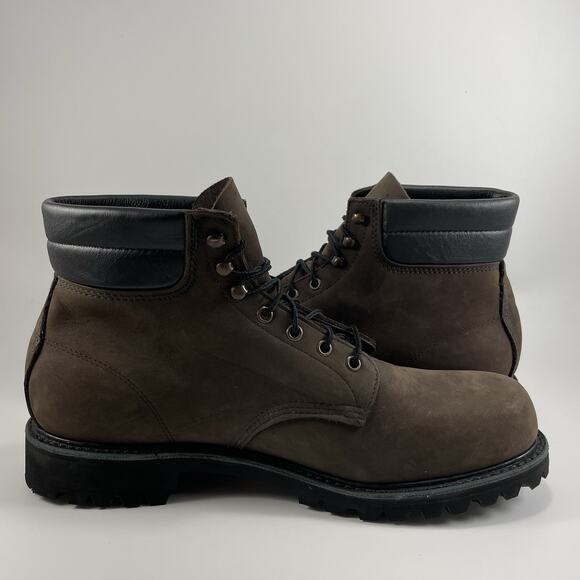 Red Wing Comp Toe Work Boots Mens Size 13 Brown Suede Vibram Lugged Sole 209 - Picture 5 of 11